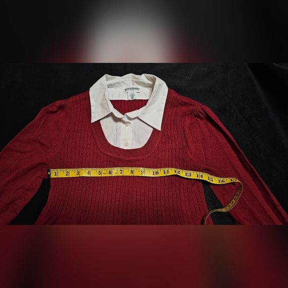 Motherhood Maternity Women’s Medium Red Sweater Christmas Long Cotton Blend - Picture 4 of 8